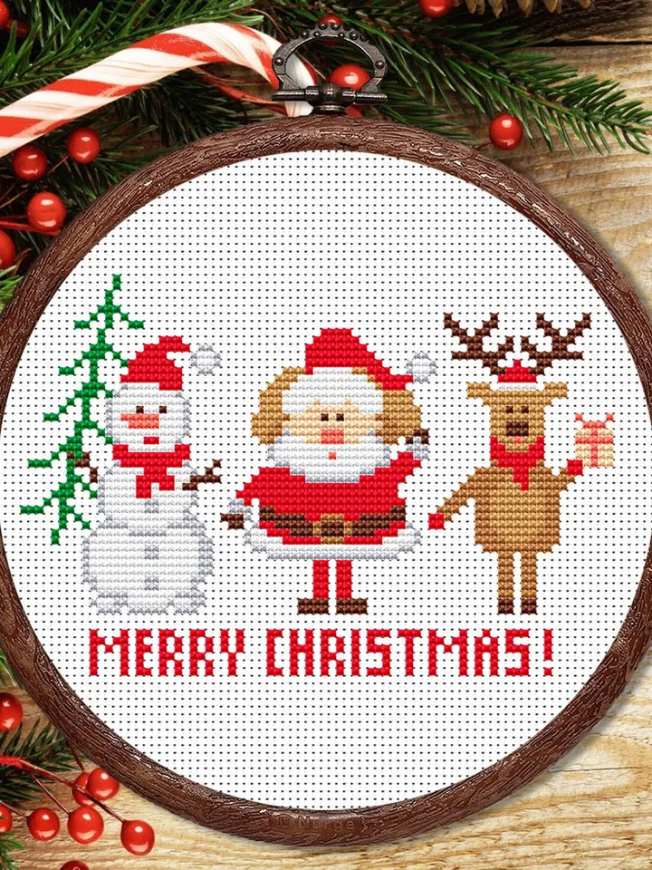 Merry Christmas Cross Stitch Pattern, Santa Claus Cross Stitch Pattern, Christmas Pattern, Christmas Moose Cross Stitch Pattern #hld012