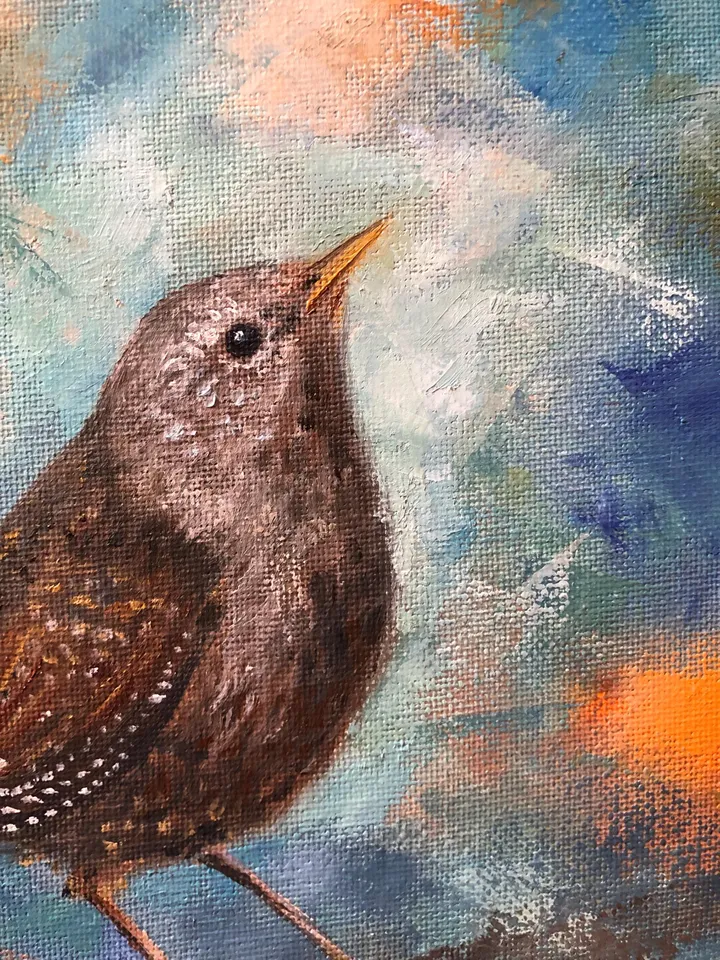 Bird Original Oil Painting Birds Wall Art Animal Painting