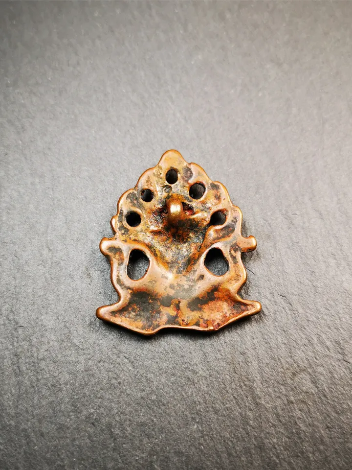 Gandhanra Antique Tibetan Buddhist Amulet,Mani Jewel/Wish Fulfilling Cintamani Badge, Nubro,80 Years Old
