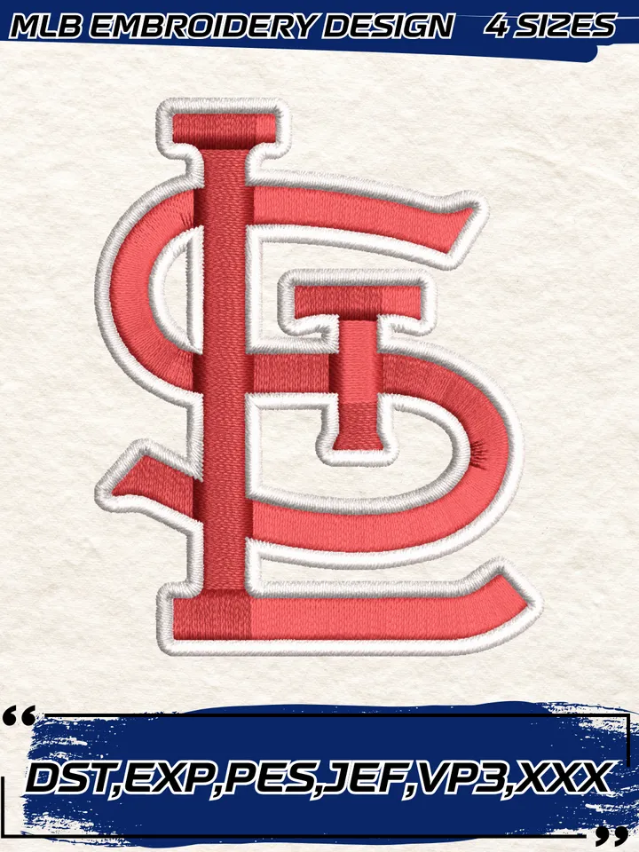 St. Louis Cardinals Cap Logo Embroidery Design,MLB Embroidery Design,Machine Embroidery Design File,4 Sizes, Digital Download