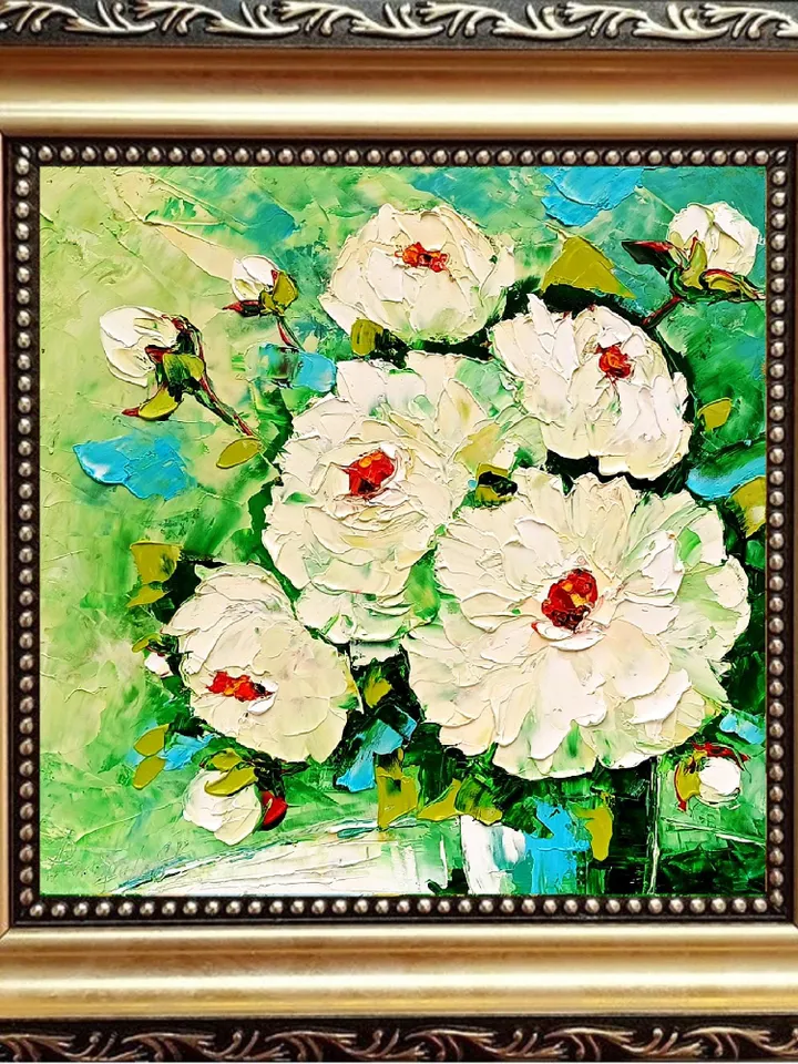 Peonies Painting Flower Original Art Impasto Painting Floral Wall Art Peony Oil Painting Art Christmas Gift by ArtProkopaloSv