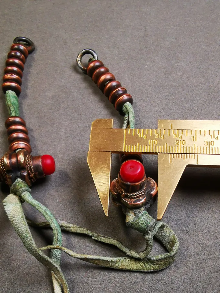 Gandhanra 9mm Tibetan Buddhist Prayer Bead Counters for 10-20mm Mala,with Agate Pendant,Made of Red Copper