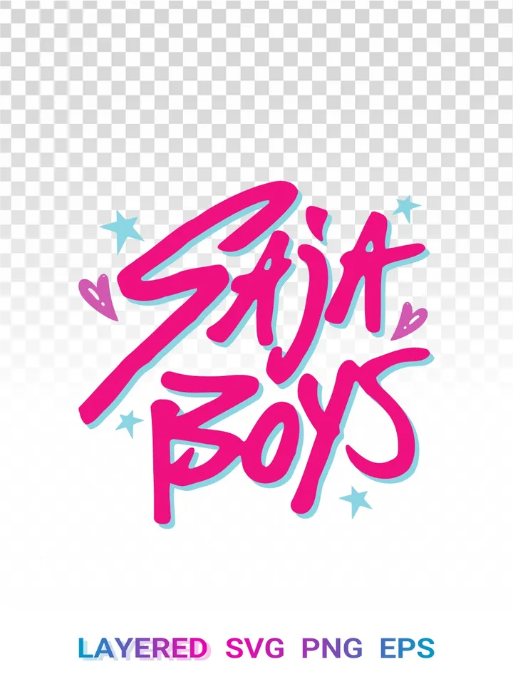 Saja Boys SVG PNG, Demon Hunter Pink 💖 Logo Layered