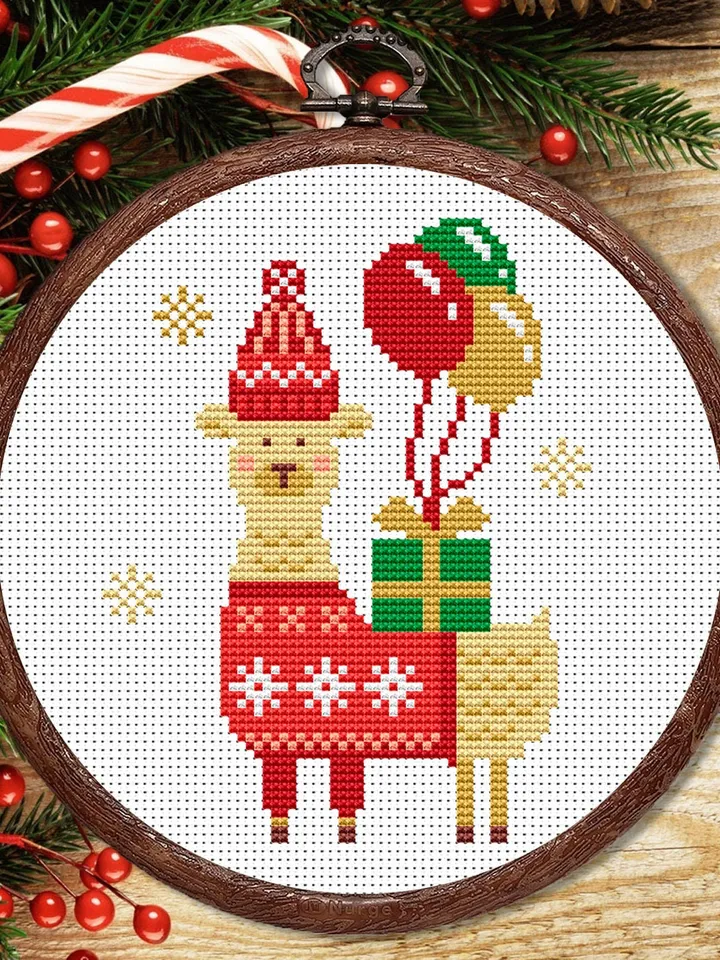Set of 3 Christmas Animals Cross Stitch Pattern, Merry Christmas Cross Stitch Pattern, Christmas Animals Cross Stitch Pattern #hld020