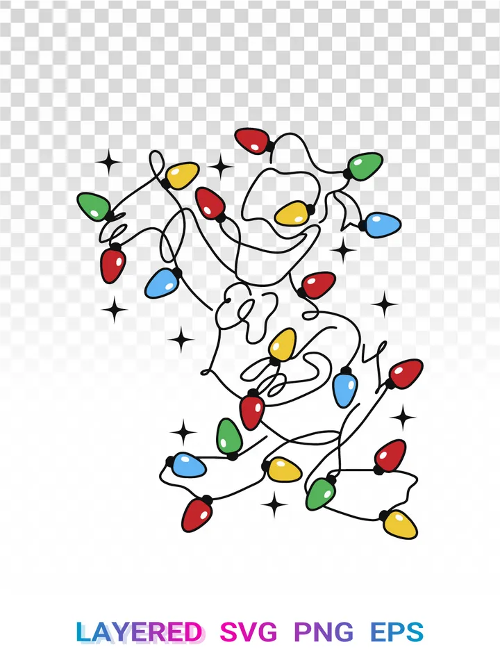 Donald Duck SVG PNG, Disney One Line Christmas Cricut
