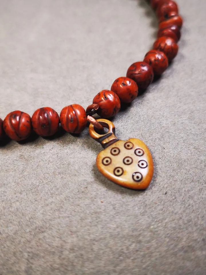 Yak Bone Carved Mantra Dot Mala Pendant,Bead Counter Clip, Prayer Bead Accessories,Gandhanra Tibetan Amulet