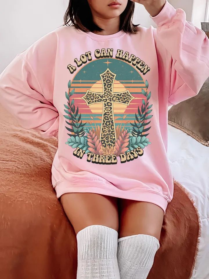 Christian Easter Graphics, A lot Can Happen in 3 Days DUO PNG, Jesus Designs, Sublimation T-Shirt Art, Easter Clipart
