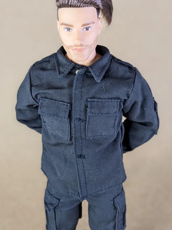 Black military set for 12 inch male dolls
