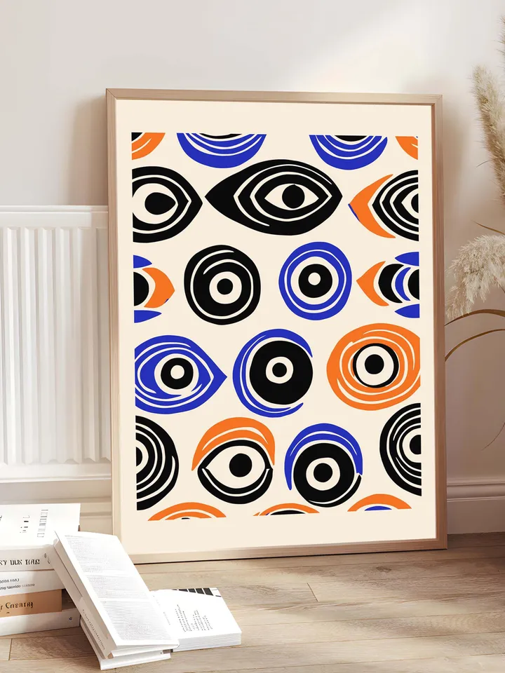 Minimalist Eye Wall Art, Abstract Eye Poster, Colorful Modern Printable, Graphic Digital Art, crayz eyes poster, Instant digital Download