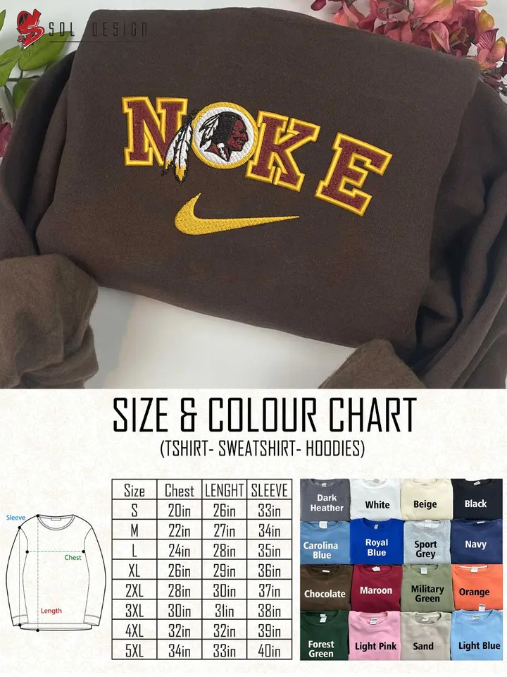 Ni.kee Washington Commanders Team Embroidered Sweatshirt, NFL Commanders Embroidered T Shirt, NFL Team Embroidered Sweater, NFL Washington Commanders Shirt, Football Embroidered Hoodie