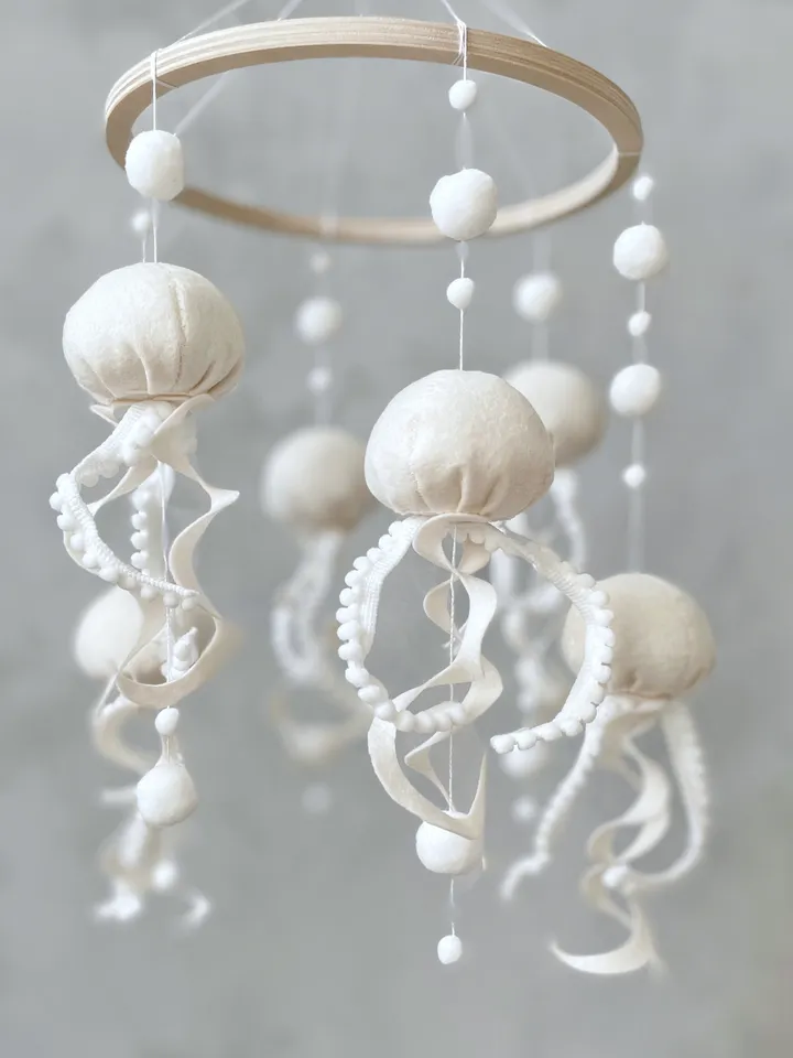 Jellyfish baby mobile neutral Ocean crib mobile baby