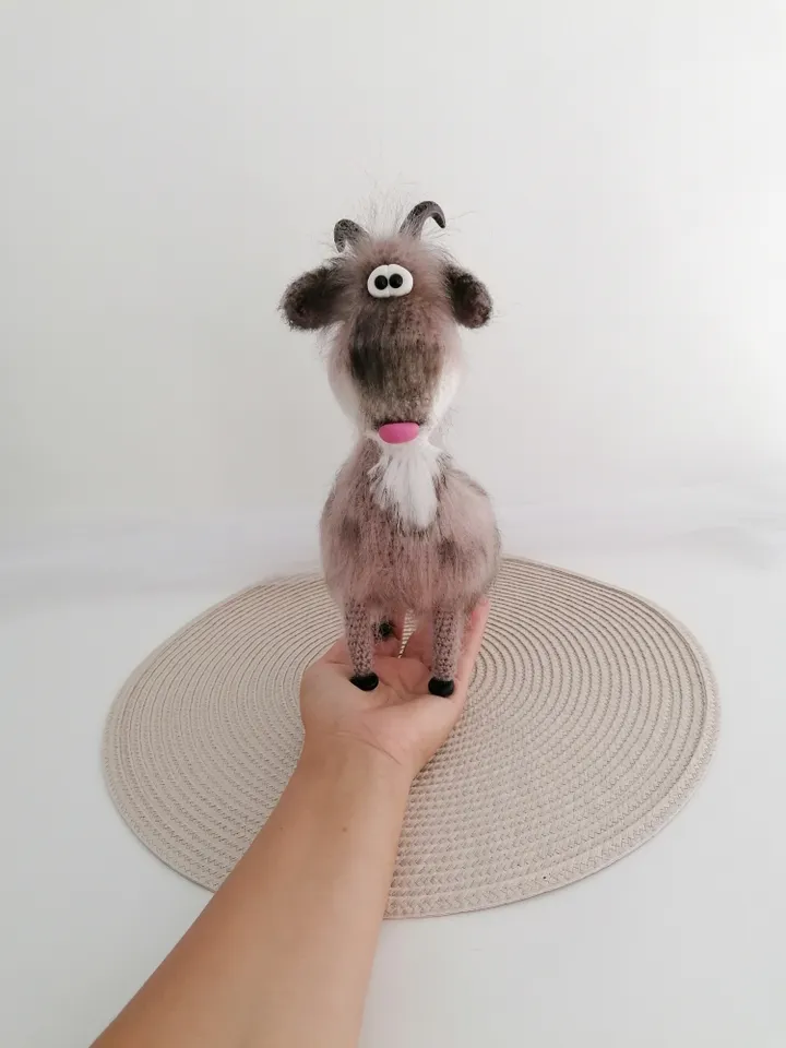 crocheted very cute goat