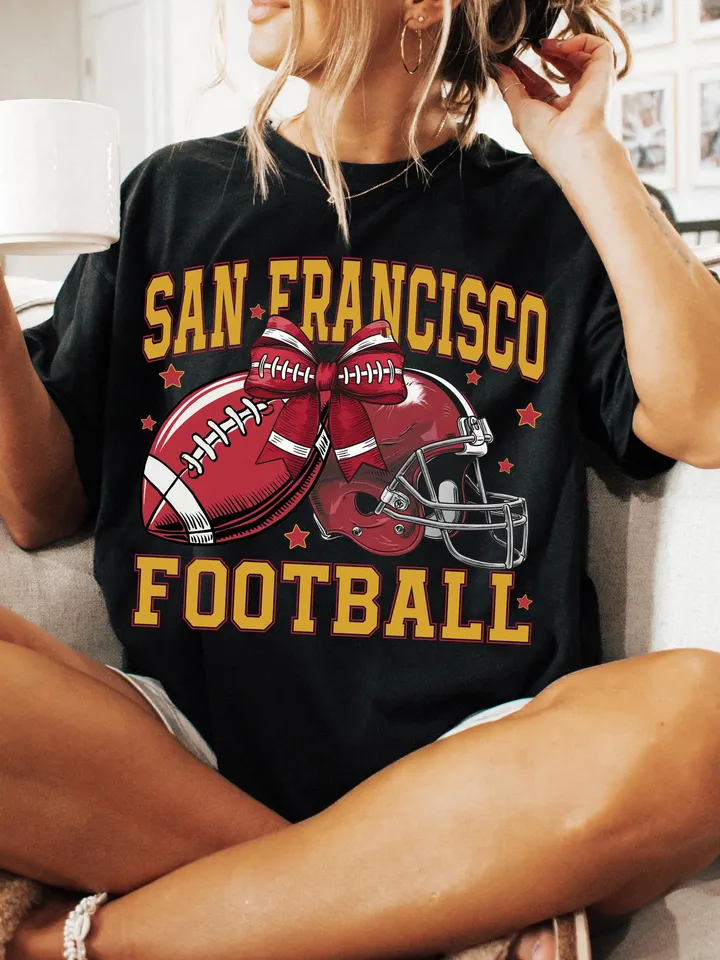 San Francisco Football png, Coquette Football PNG, Football PNG, Football Team PNG, Football Sweatshirt, Football Digital Red Team Football