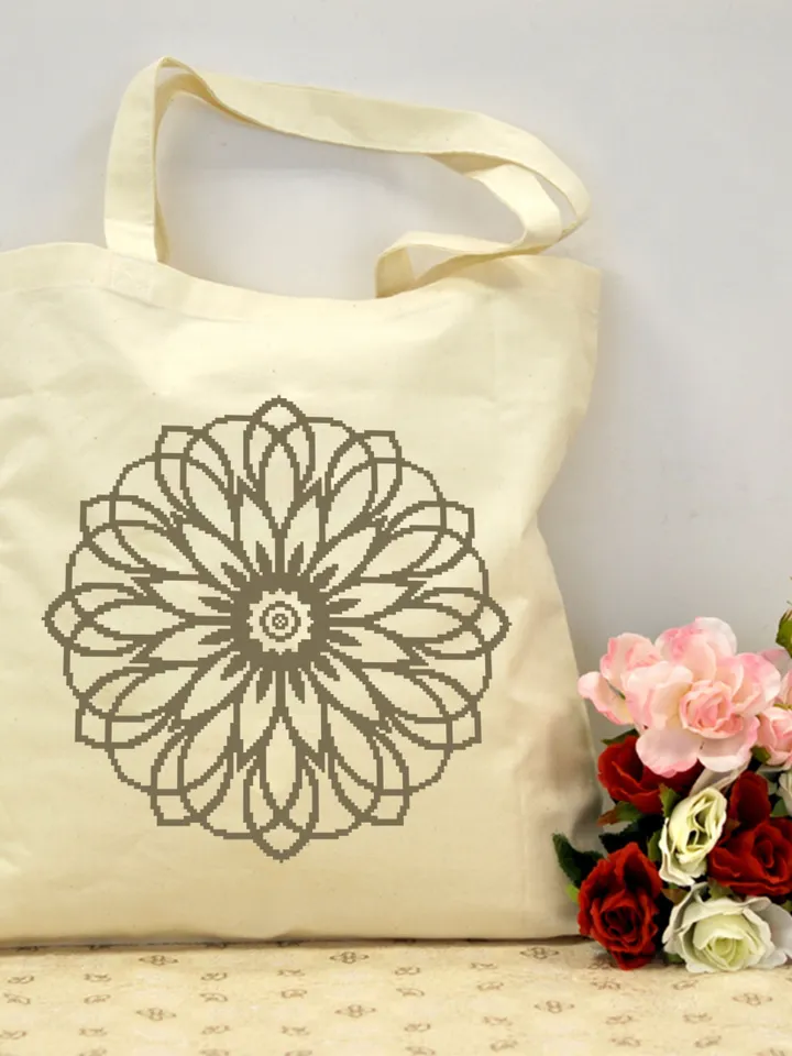Flower mandala cross stitch pattern download PDF Mandala pattern digital PDF Monochrome cross stitch chart Floral ornament cross stitch #M67