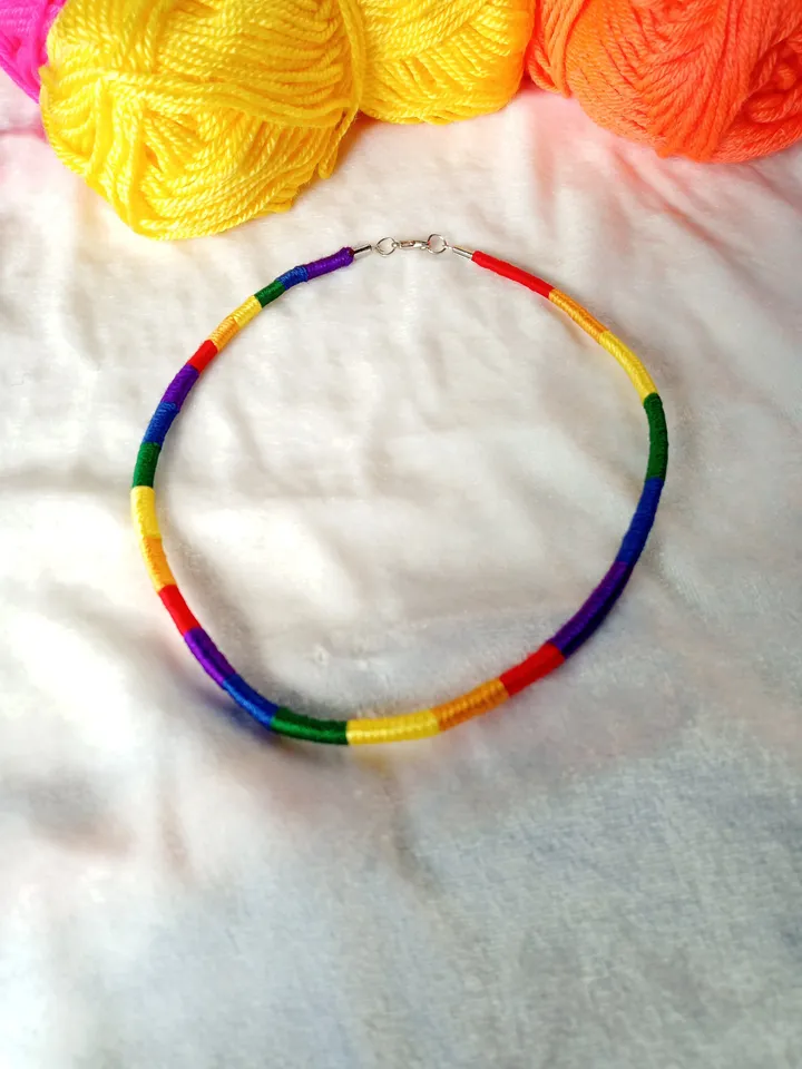 Cotton necklace, water resistant, washable. LGBT Necklace