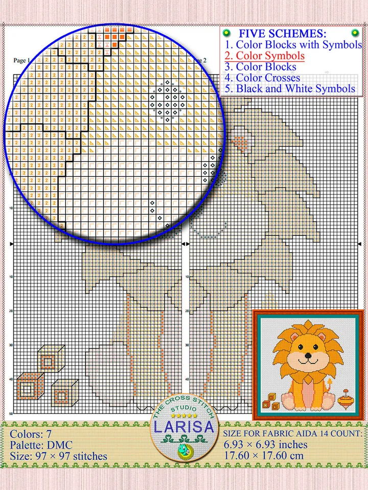 Lion Cub Cross Stitch Pattern | Delightful King of Beasts Design