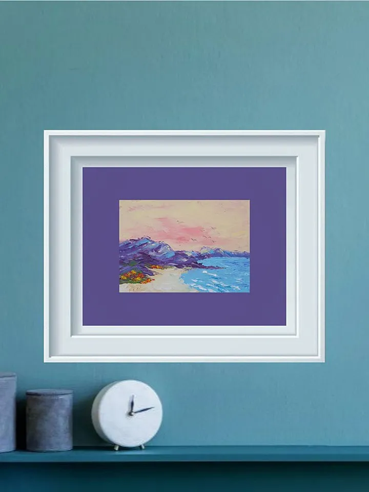 Beach Painting ACEO Original Art Seascape Wall Art Small Impasto Oil Painting