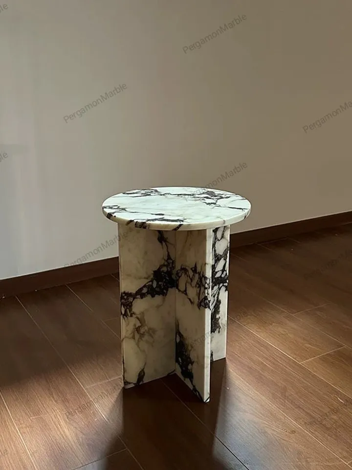 Calacatta Viola Marble side table, end table,nightstand italian marble 100% Handmade Product