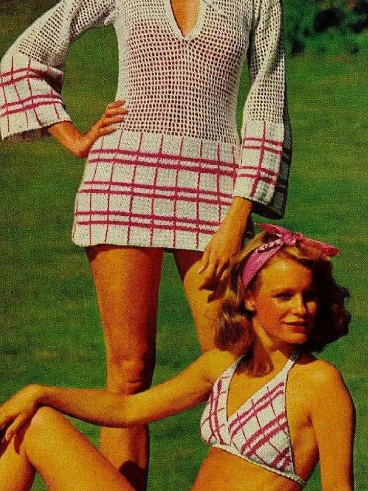 Vintage Crochet Pattern Bikini and Shirt Digital Download PDF