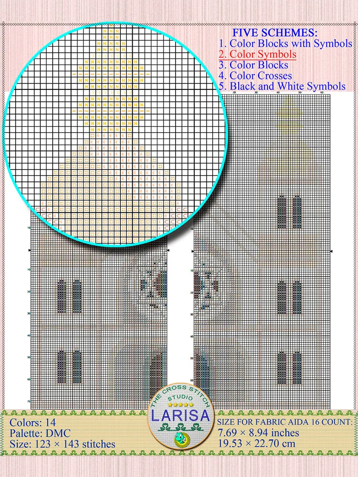 Synagogue Cross Stitch Pattern | Main Sanctuary
