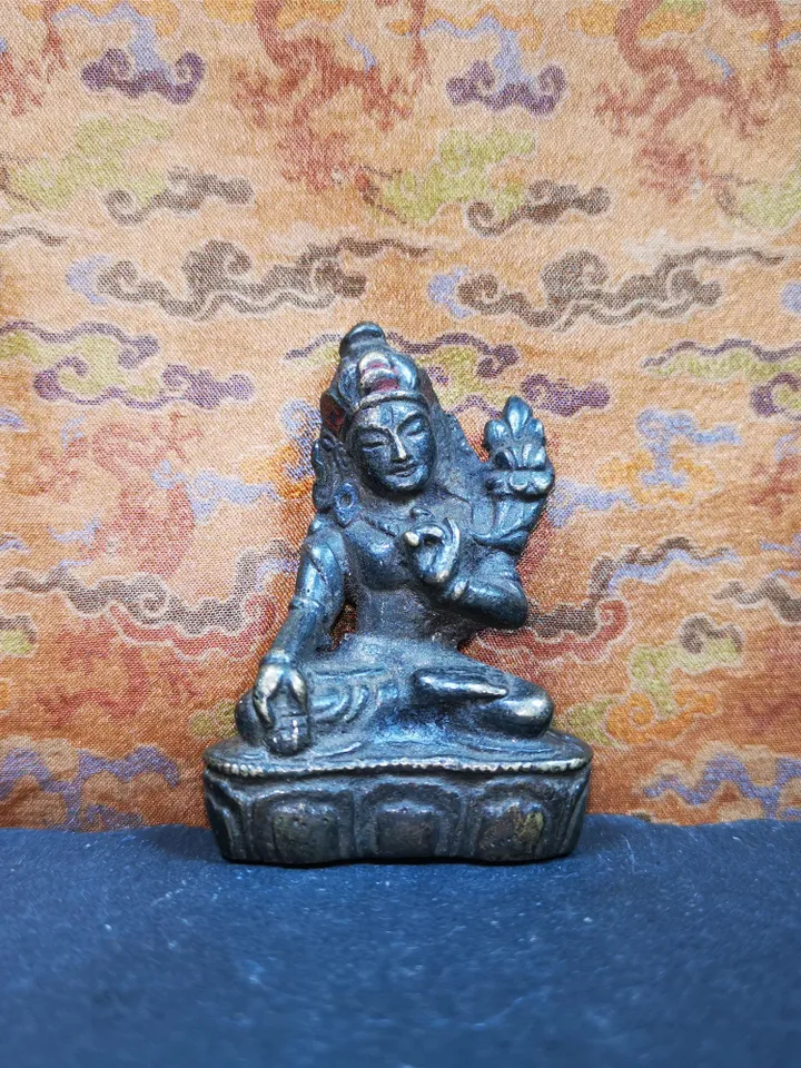 Gandhanra AcientTibetan Buddhist Statue,Terma,Green Tara,60 Years Old
