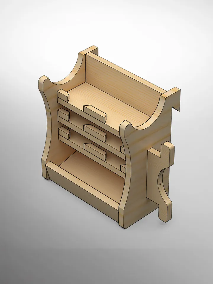 Wall Organizer Shelf for Multi-Tool & Accessories | French Cleat Mount | PDF Woodworking Plans | CNC Files