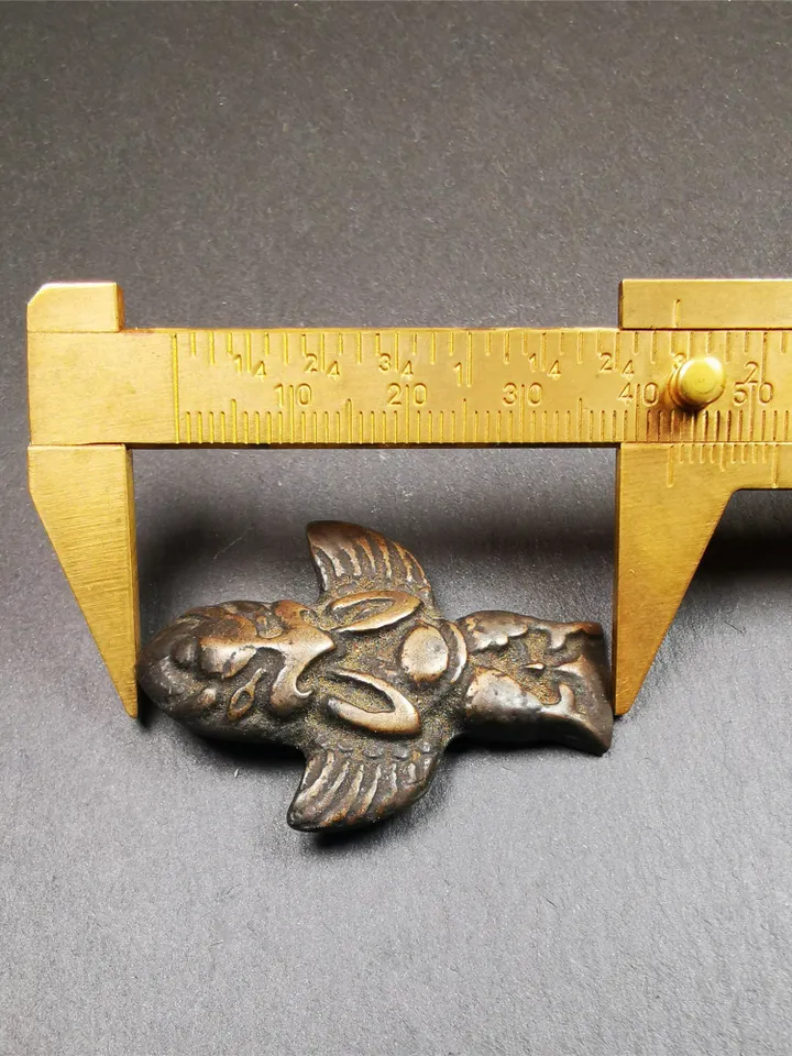 Gandhanra Antique Tibetan Buddhist Amulet Pendant,Garuda,Garula,Suparna,Golden-winged Bird,Made of Thokcha, 1.77"