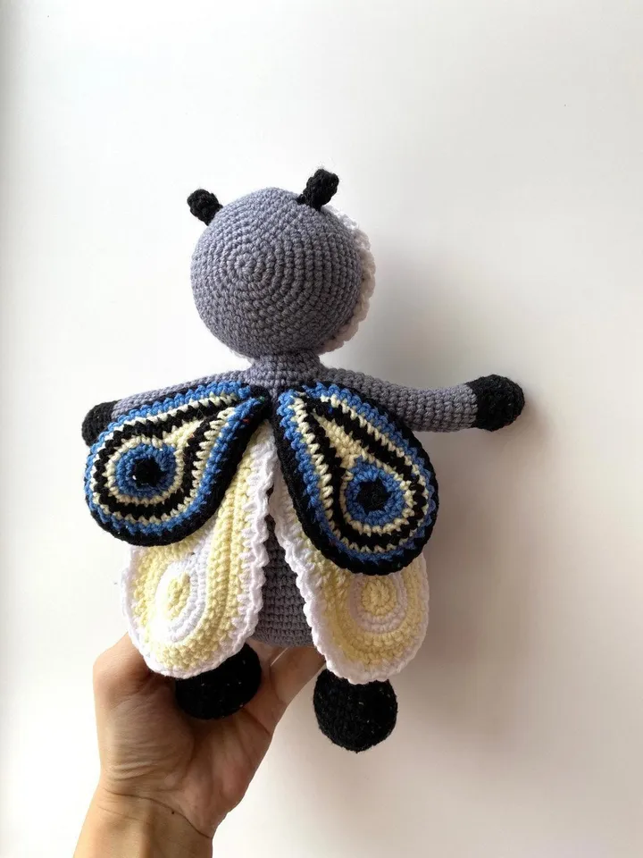 PDF Crochet Pattern Butterfly and caterpillar, Amigurumi baby caterpillar, Butterfly doll, Butterfly crochet doll pattern, amigurumi animal