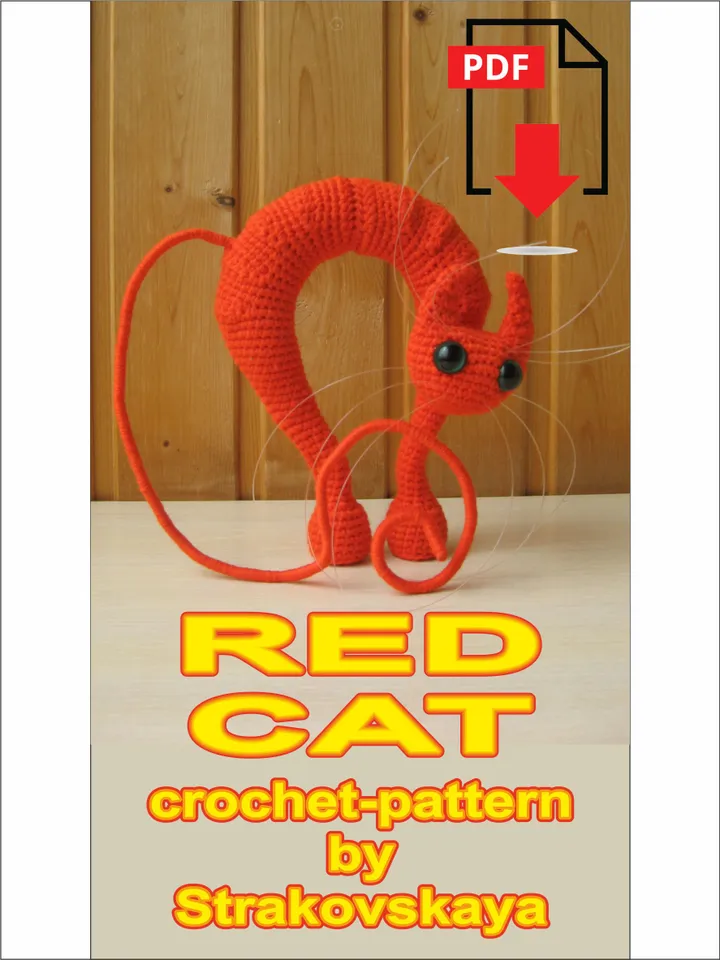 TUTORIAL Red Cat With Long Tail crochet patterns*