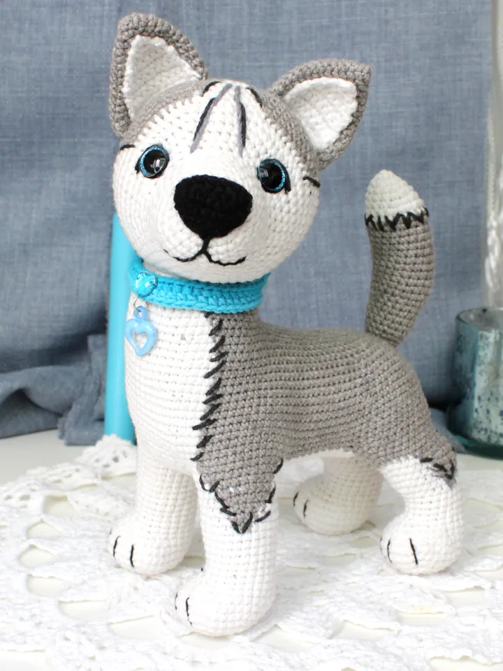 Siberian Husky Crochet Pattern In English Realistic Puppy