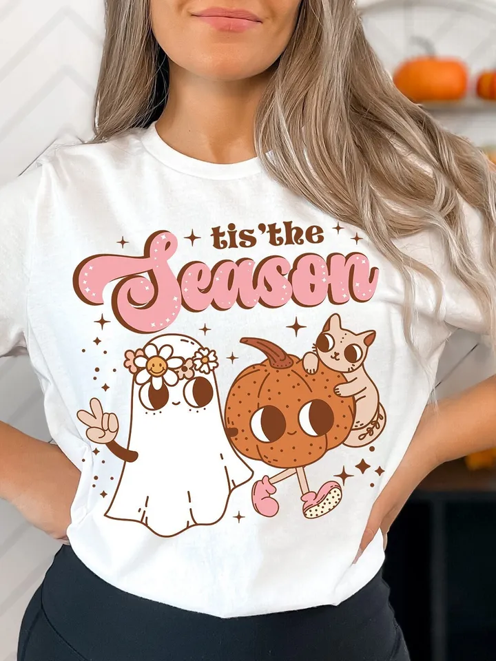Tis the Season png, Cute pumpkin png, Retro Halloween Png, Halloween Sublimation, Kid Shirt Design, Spooky Halloween Png, Fall Sublimation