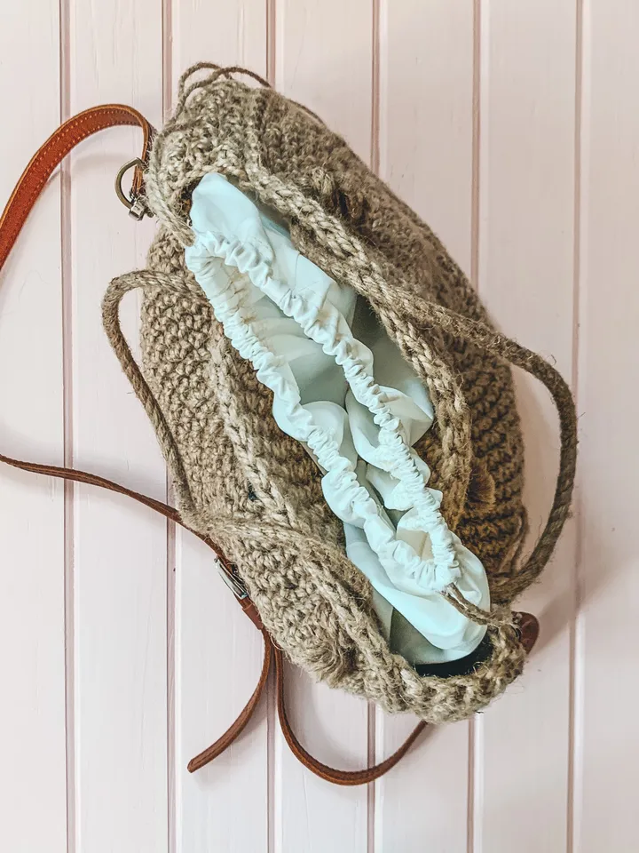 Round bag with jute, market crochet bag, vegan bag, tote bag, crossbody for gift, cotton bag, net bag, boho hip eco friendly bag