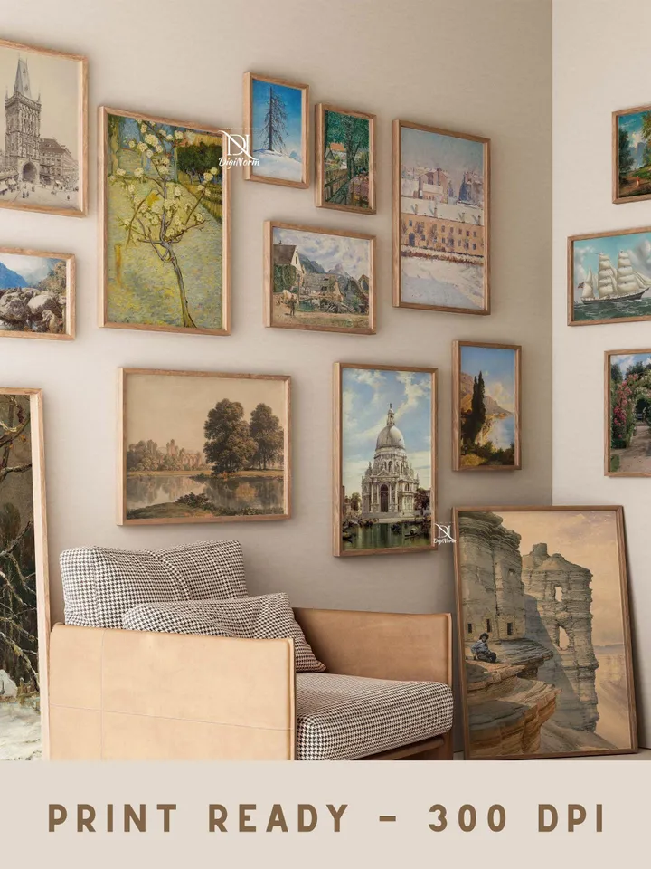 43500+ Antique Landscape Poster Pack Digital Country Nature Prints Bundle Rustic Mountain Art Scenic Wall Decor Printable Vintage Download