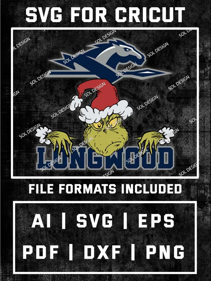 Grinch Longwood Lancers SVG, NCAA SVG Design, NCAA Longwood Lancers SVG, NCAA Lancers Cricut, Christmas Svg, Grinch svg, Digital Download