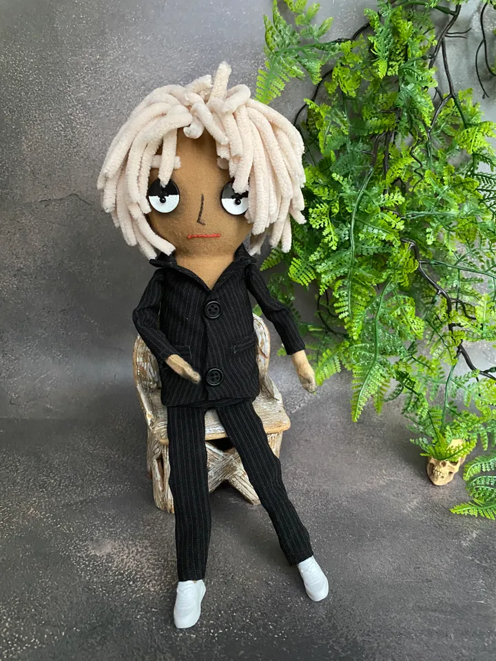 Strange Art Doll, Oddity Boy, Handmade Cloth doll, Gothic Shelf Decor, Weird Art Collectible, Creepy Doll Alternative Gift