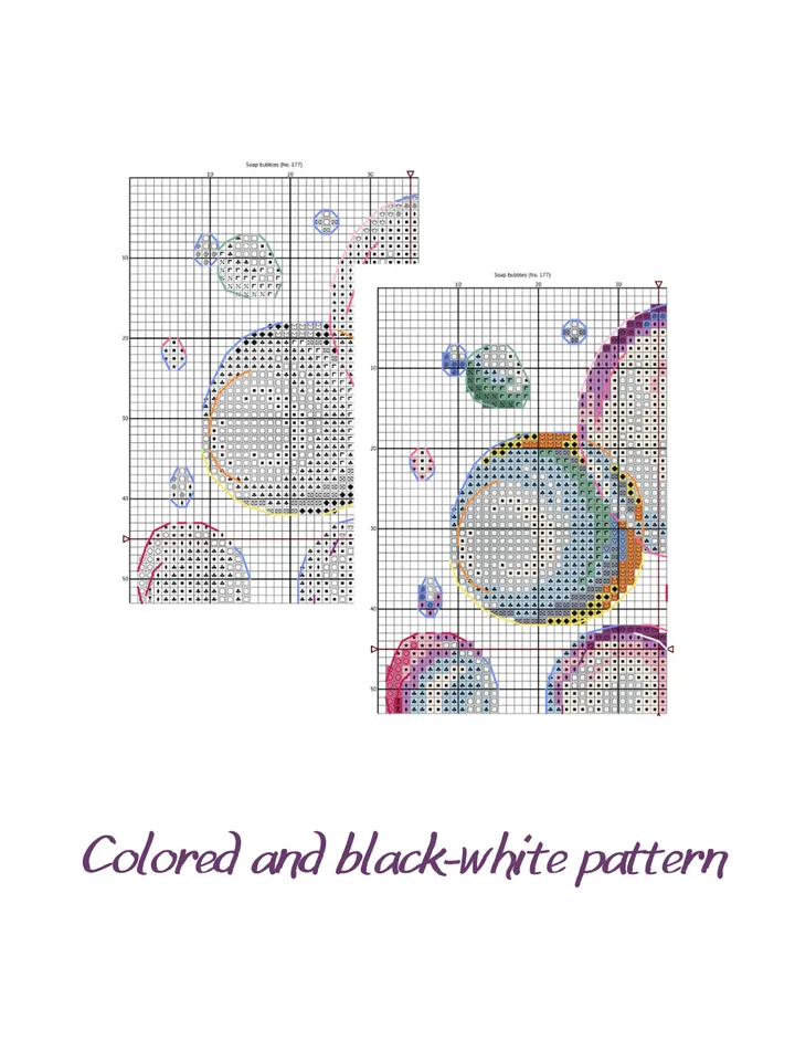 Cross stitch pattern Soap bubbles, xstitch chart PDF