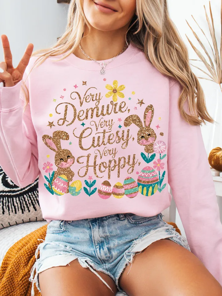 Very Demure Very Hoppy Png, Glitter Easter Coquette PNG, Easter Very Cutesy png, Hoppy Bunny PNG Glitter Easter Bunny Coquette PNG Bunny