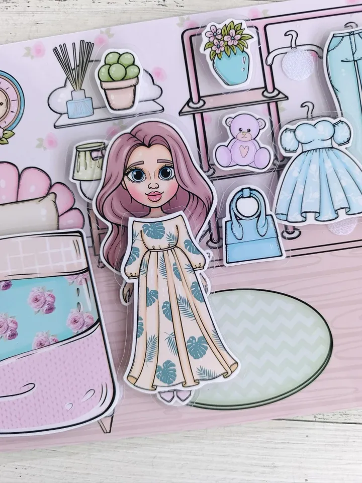 Blythe paper doll clothes cut out, Printable paper doll digital PDF instant download, printable doll house, Busy book activity, Paper DIY