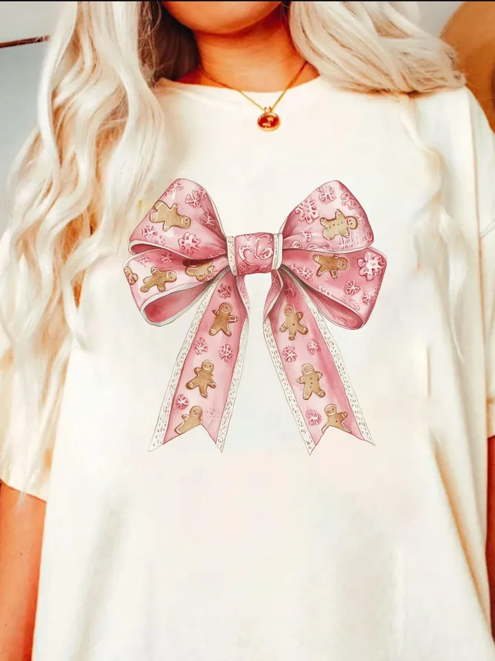 Christmas Coquette, Christmas Png, Pink Christmas, Retro Santa, Girly Christmas Bow, Gingerbread Bow, Soft Girl Era PNG, Trendy Christmas