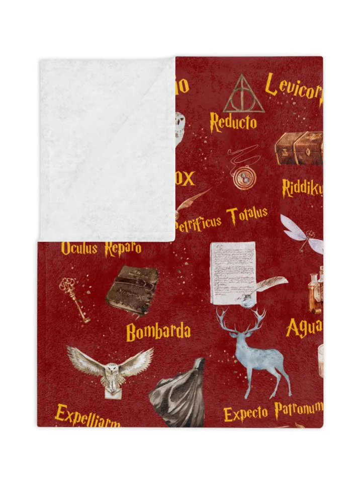 Wizarding World Baby Blanket; Magic School Baby Fleece Blanket Owl Key Magic World Custom Wizard Blanket Gift for Baby Minky Blanket WBB12