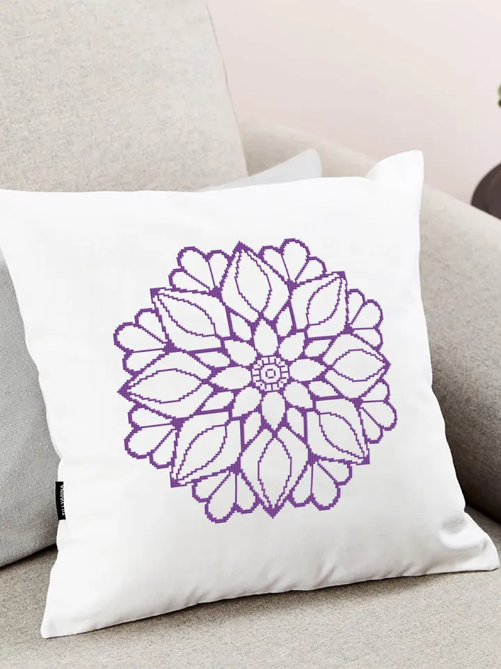 Mandala set cross stitch pattern download PDF, Monochrome embroidery PDF, Floral ornament cross stitch chart, Easy mandala digital PDF #S34