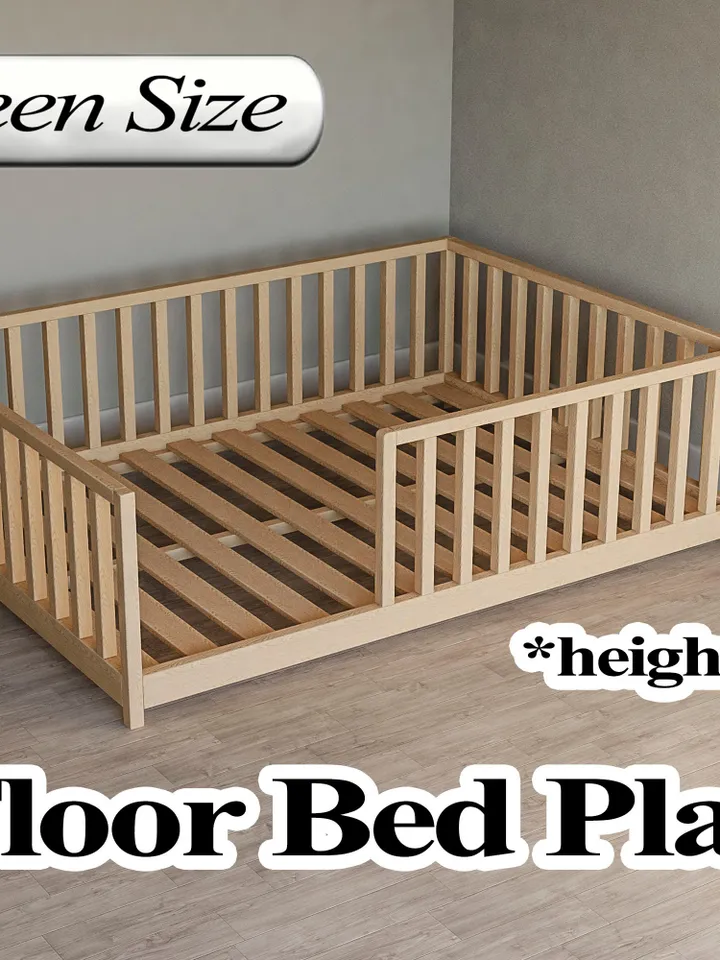 Montessori Floor Bed Plan, Queen Size, PDF, DIY