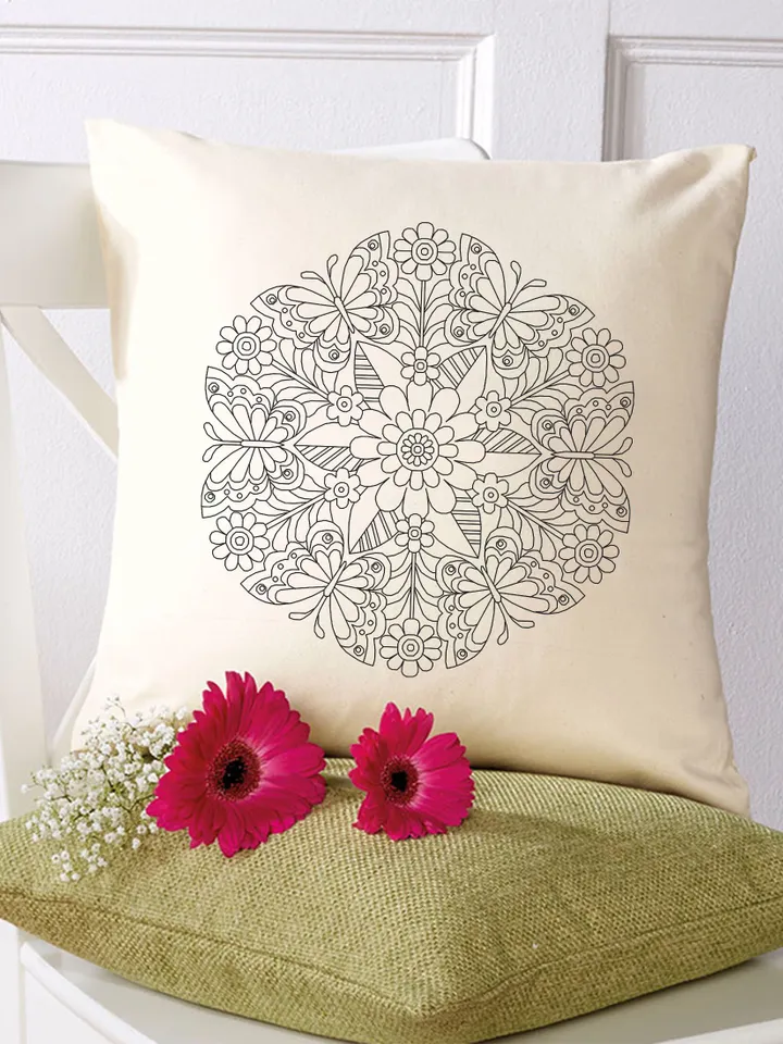 Floral mandala blackwork pattern PDF Blackwork mandala embroidery download PDF, Mandala butterfly Backstitch chart Blackwork embroidery #W19