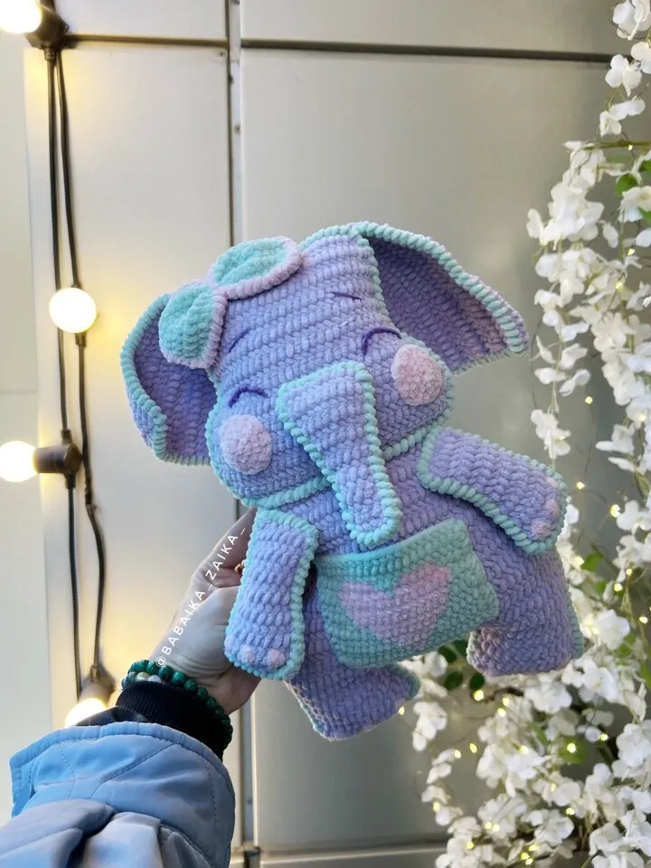 PDF Crochet Elephant the Cushion Pattern, Pillow Pattern, Plush Toy, Amigurumi Elephant, Crochet Elephant, Plush pattern, Animal Pattern