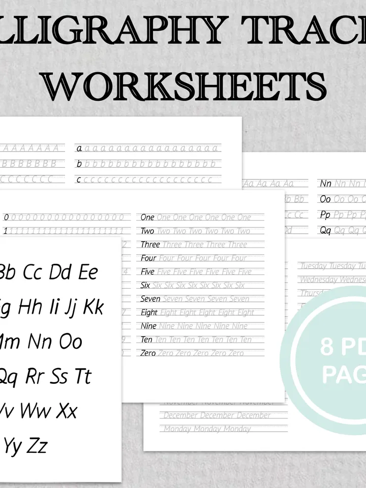 Simple Font Alphabet Tracking, Lettering practice worksheets pdf