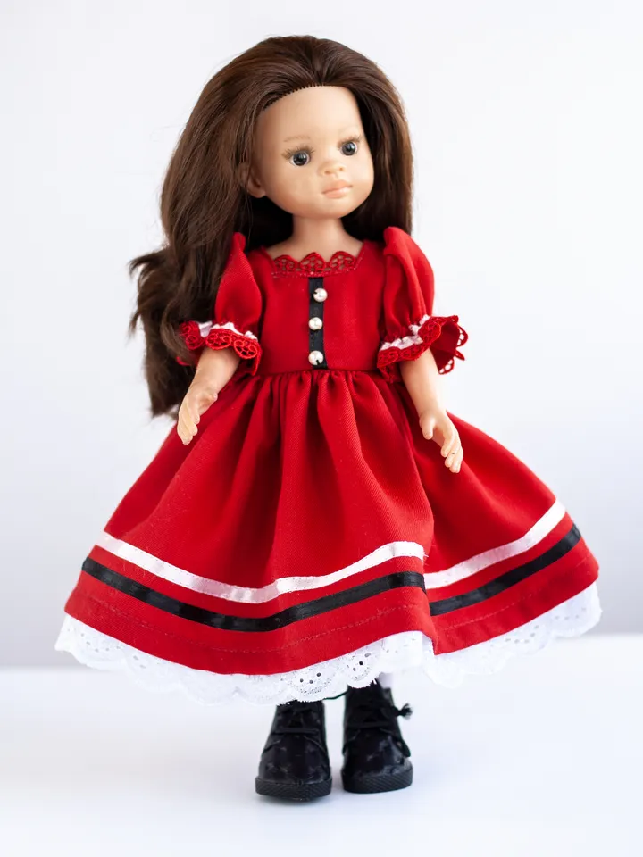 Paola Reina dress, shoes, hat, underwear, Paola Reina clothes, 13 inch doll clothes, 32 cm doll clothes, Doll fashion