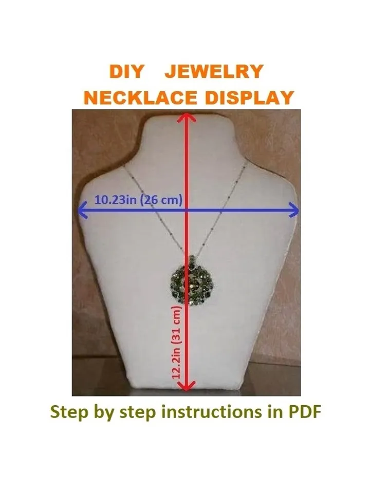 Tutorial necklace display bust, Make a Vendor Display, DIY Jewelry display, Two in one: Black and White! Step by step instructions in PDF