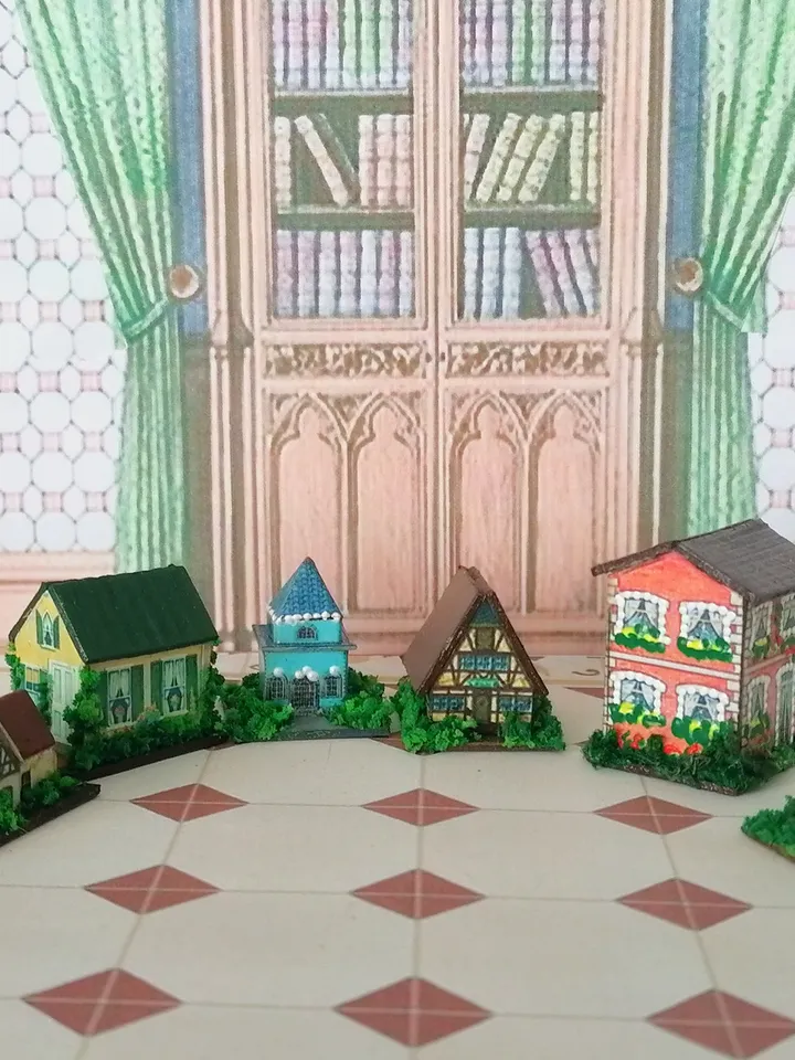 Doll house houses. Doll toy.