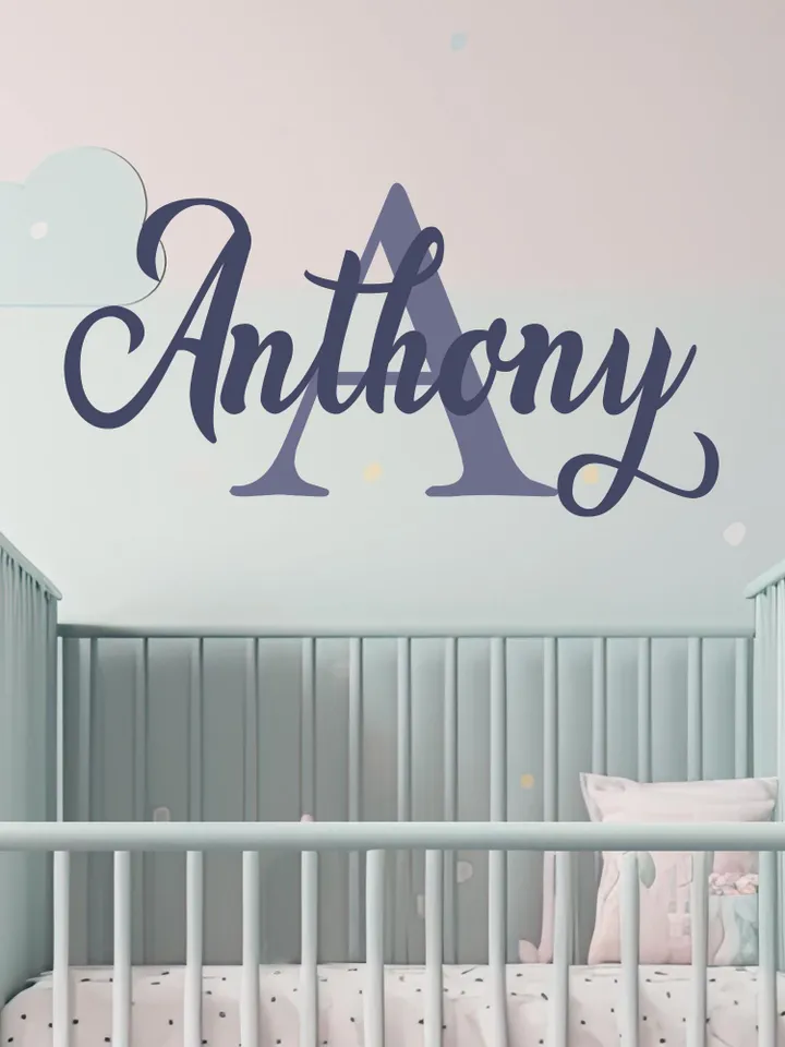 Personalized Wall Decal Girl Name Nursery Lettering Birthday party Backdrop N1