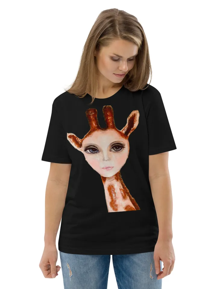 Woman girrafe fantasy Unisex organic cotton t-shirt